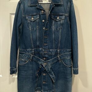 Zara Denim Mini Dress in Dark Blue